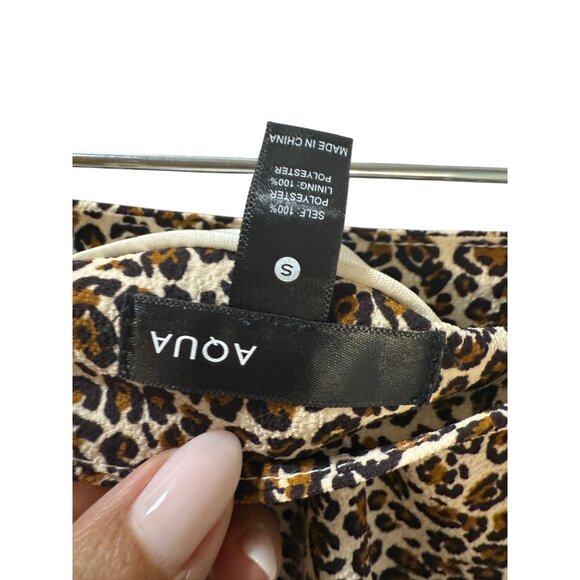 Aqua Womens Leopard Print Ruffle Mini Skirt Size‎ S - Picture 3 of 12
